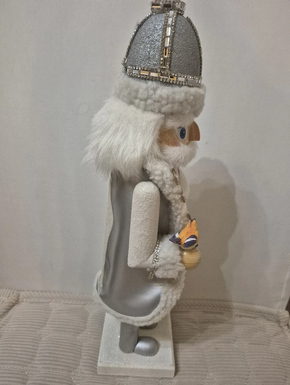 White & Silver Holiday Nutcracker Figurine - Decorative Christmas Accent